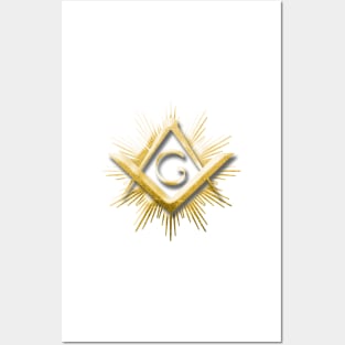 Freemasonry symbol - Square, compass ang G letter Posters and Art